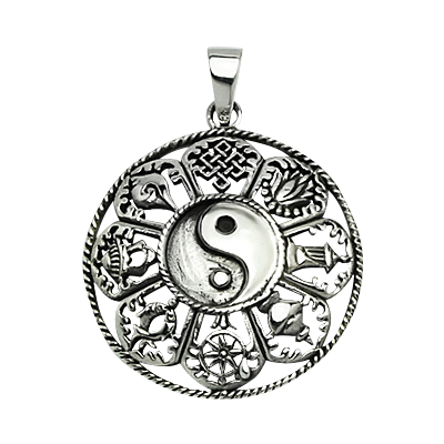 Yin Yang Om Mani Padme Hum .925 - 5016 